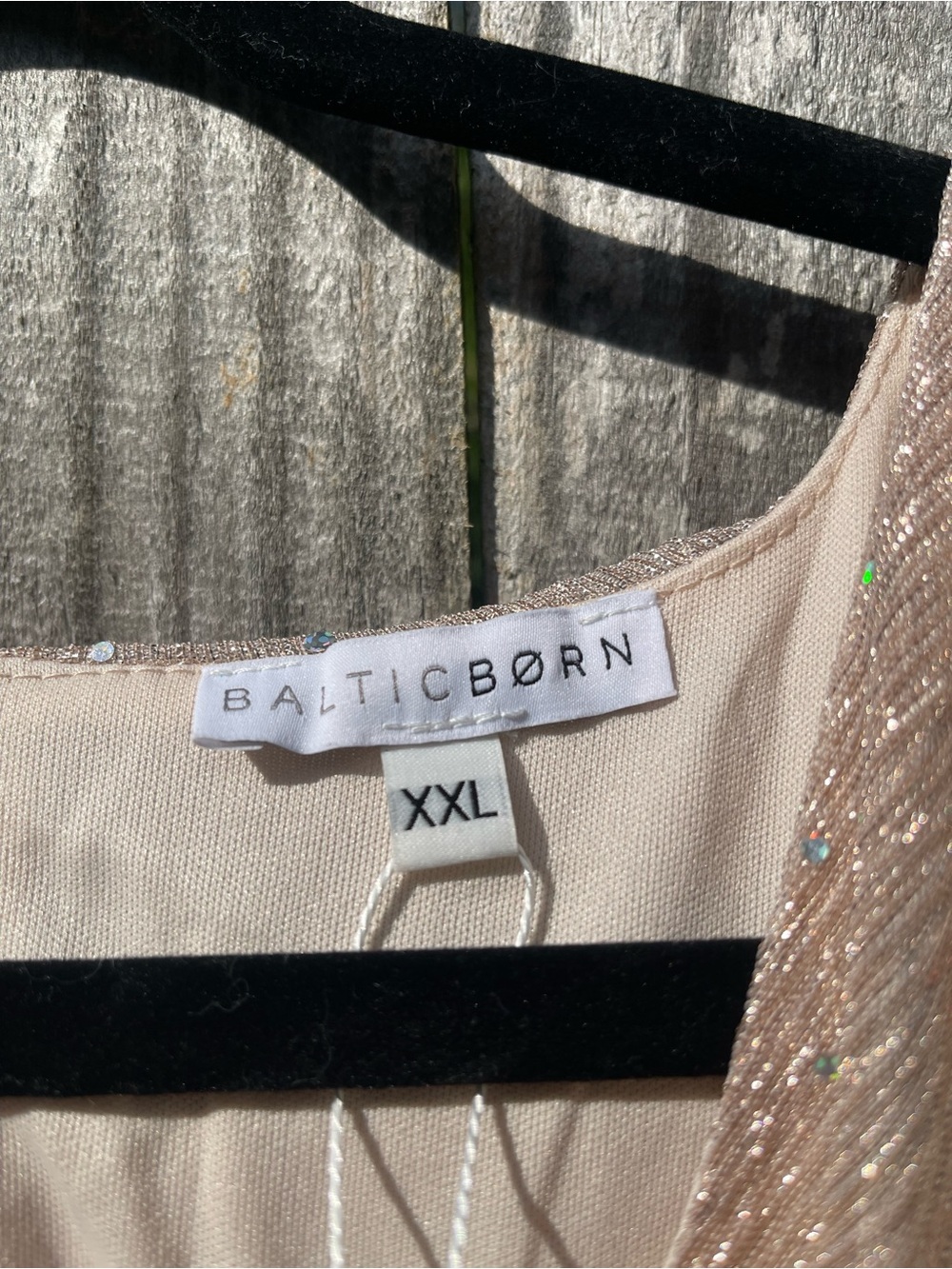 Baltic Born Beige Sparkle Sequin Dress Sz XXL Tall - Picture 4 of 15